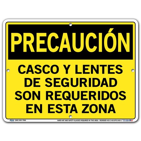 Vestil Polystyrene Sign, 9-1/2" Height, 12-1/2" Width, Polystyrene, Rectangle, Spanish SI-C-46-B-PS-040-S